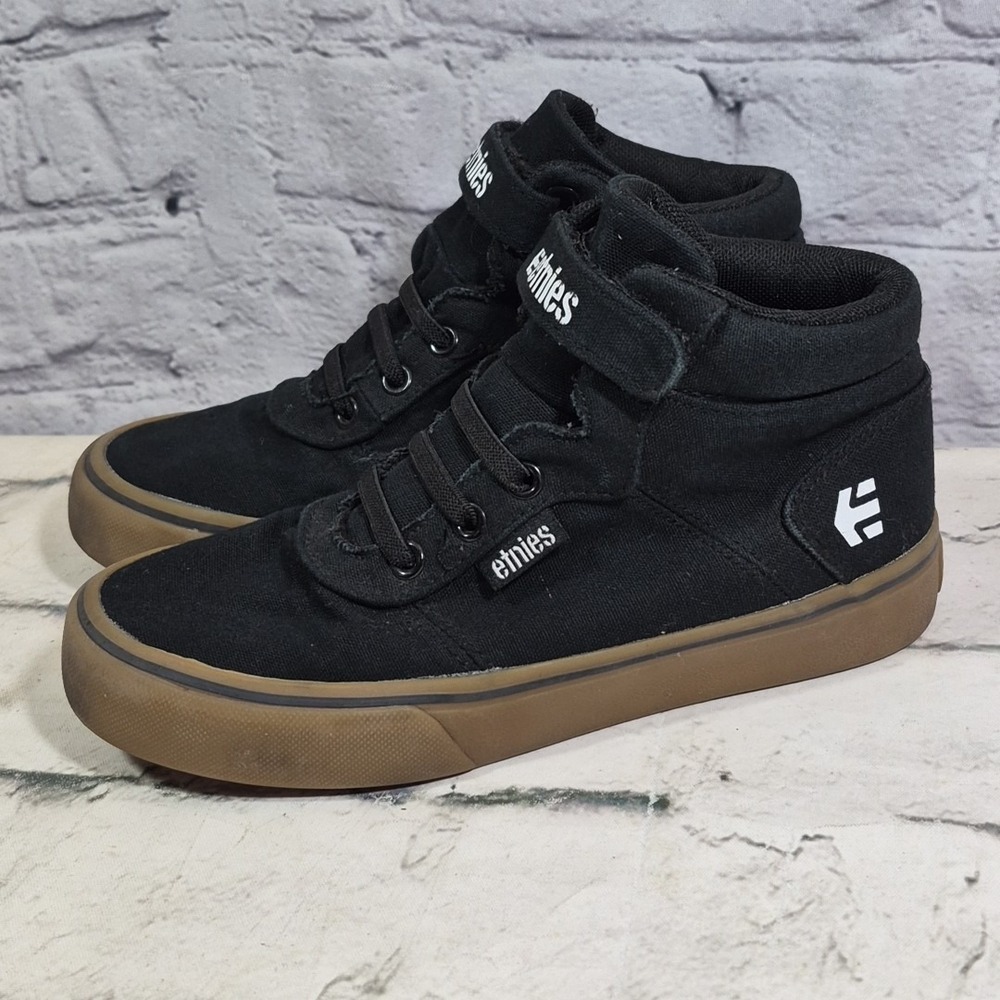 Etnies Black Big Kids Boys Size 1 High Tops Canvas Sneaker Shoe Skate
